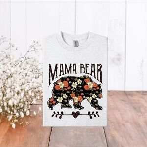 Gildan Mama Bear Floral Tee Popular Trendy Momlife